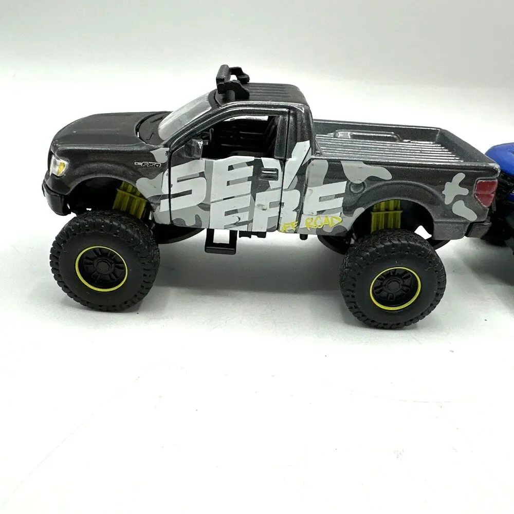 Lot of 2 Maisto 4x4 Ford F150 XL Pickup SEVERE OFF ROAD & Chevrolet 4x4 Pickup